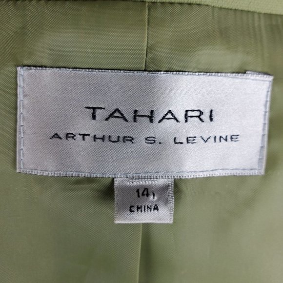 Tahari ASL Fully Lined Lime Green Ruffled Blazer With Small Front Pockets Sz 14 - Picture 8 of 9